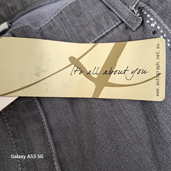 Autograph Gray Embellished Capri Jeans Women's Size 16 - Picture 6 of 9